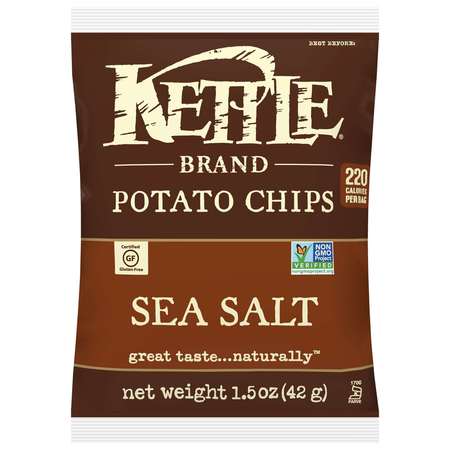 KETTLE FOODS Kettle Potato Chip Sea Salt 1.5 oz., PK24 803077